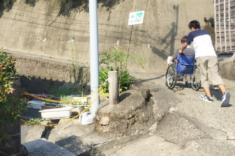 漁村集落における避難経路現地踏査②