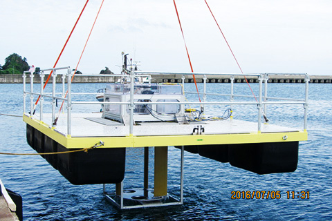 垂直軸型可変ピッチ翼水車の実海域実験